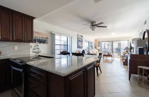 Port Canaveral Condo | Direct River gorgeous view! Newly remodeled, quartzite counter open floor plan