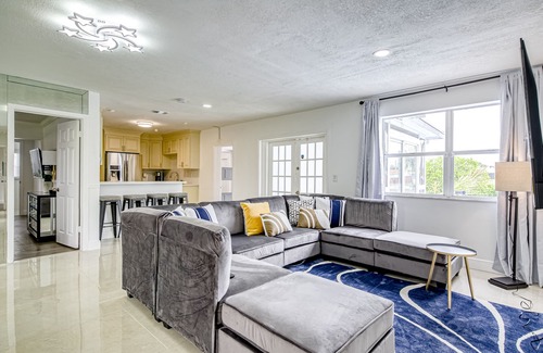 Pompano Beach House | Dog-friendly canal-front home with pool, foosball, washer/dryer, & central AC