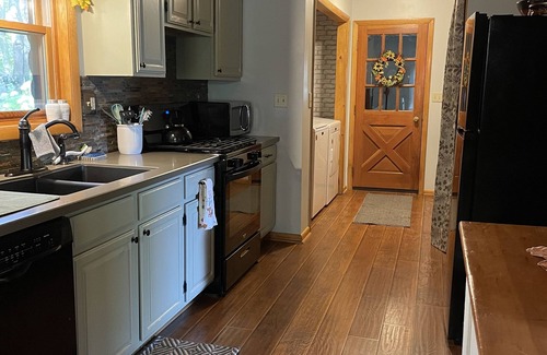 Sheridan Cabin | Dog-Friendly Log Home On Fox River IL Near Starved Rock, Porch, Deck, Firepit