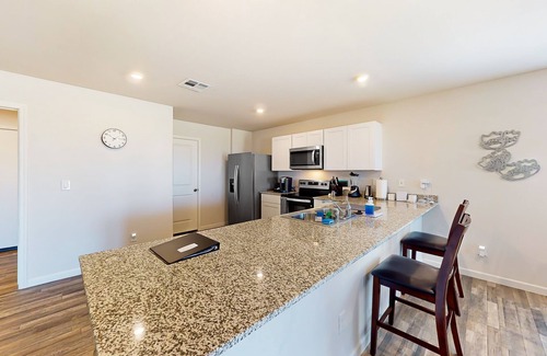 Pomerene House | Dog-friendly modern home with children's items, open-concept layout, & W/D