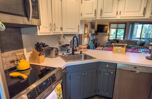 Quechee House | Dog-friendly townhome with views, AC & fireplace - walk to Village of Quechee