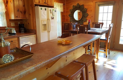 Maggie Valley Cabin | Elk Horn Ridge is a lovely log home, accommodates 6, WiFi, AC, easy access.