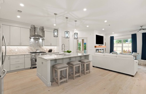 Demere Park House | Enchanted Hideaway, Stunning Home Steps Away from the Beach, Private Heated Pool!