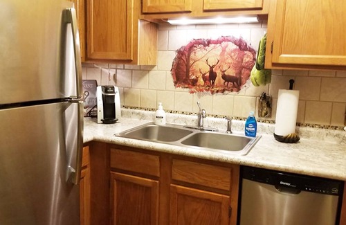Chalet Village Condo | Everyone Welcome! Private WiFi, Heated Pool, Gas Grills, Catch the View!