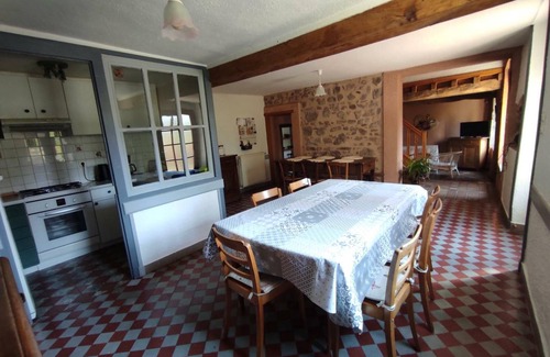 Renaison Cottage | Family cottage with shared pool and fireplace in Renaison