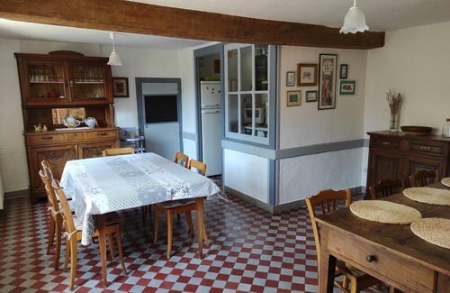 Renaison Cottage | Family cottage with shared pool and fireplace in Renaison