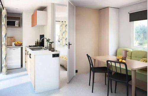 Les Ollieres-sur-Eyrieux House | Flower Camping Mas de Champel * - Mobile-Home 30m2 Premium - 2 bedrooms - Covered terrace - CLIM + TV + sheets + towels included 4 people