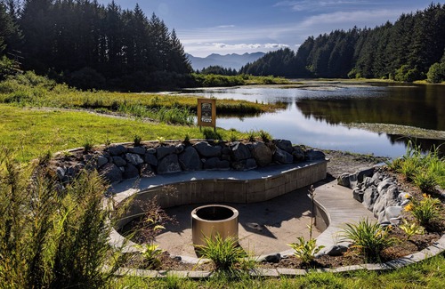 Chiniak Cottage | Forest View Cottage- Ocean Views from Private Balcony at Friends by the Ocean