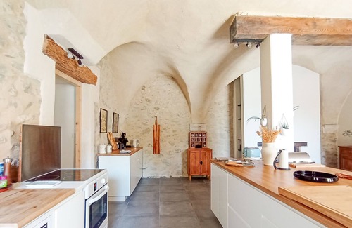 La Begude-de-Mazenc House | Former stables of Château Emile Loubet next to a park.