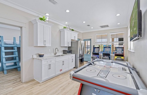 Frangista Beach House | Funky Flamingo: Private beach steps away, Heated pool, Golf cart, Game room