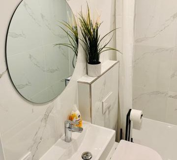 Homburg Apartment | Gästehaus zur Uni Klinik Exklusives Apartment mit Küche und Badezimmer