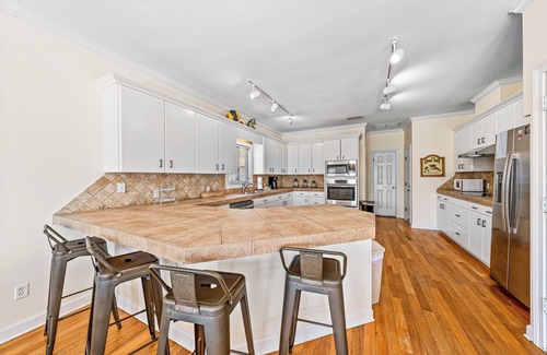 Audubon Place House | Gulfview home with outdoor shower, large deck, and internet