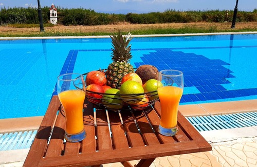 Nea Propontida Villa | Halkidiki Blue Pastel, a cliff villa with wide sea view, and large shared pool