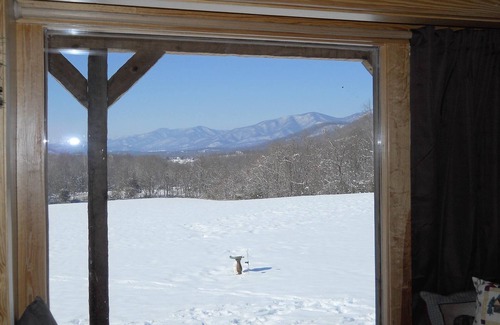 Nelson Cabin | Hand hewn log cabin with beautiful views of the Blue Ridge Mountains