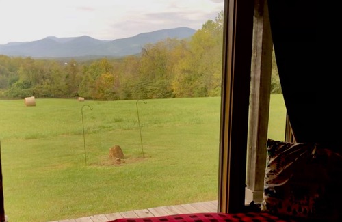 Nelson Cabin | Hand hewn log cabin with beautiful views of the Blue Ridge Mountains