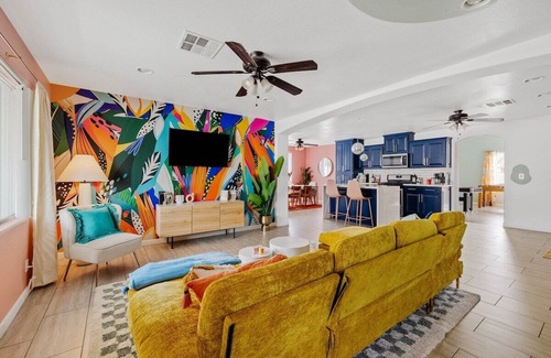 New Northtown House | Heated Pool! Game Room + Mountain View + KING Beds