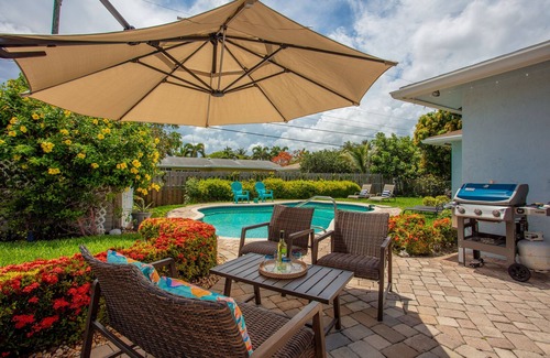 Deerfield Beach House | Heated pool & hot tub, one mile from beach!