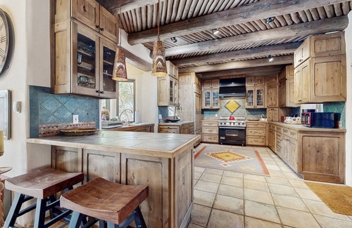 Taos House | Historic dog-friendly hacienda with 2 casitas, fireplaces, on-site hot tub, yoga