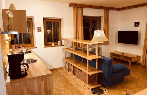 Castelrotto Apartment | Holiday Apartment 'Residenz Zirmer Wohnung Feuer' with Mountain View, Shared Garden and Wi-Fi