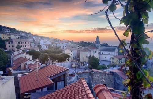 Cipressa House | Holiday house with sea view and sun terrace, 4 km to beach