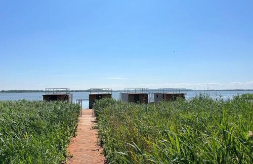 Łazy Boat Rental | Houseboat by Lake Jamno with Rooftop Terrace