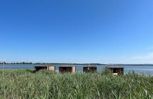 Łazy Boat Rental | Houseboat by Lake Jamno with Rooftop Terrace