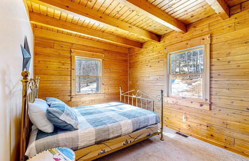 Meredith House | Idyllic lake retreat with beach access, firepit, wraparound porch, & great views