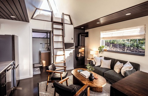 Tofte Cabin | Kalliot: Lakefront Tiny A-Frame w/Barrel Sauna + EV Charger