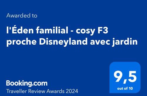 Vaires-sur-Marne Apartment | l'Éden familial - cosy T3 proche Disneyland avec jardin