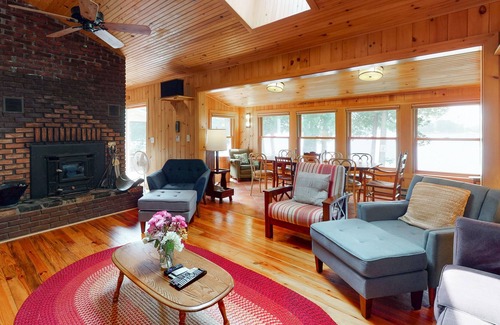 North Hero House | Lakefront Home on Lake Champlain with fireplace & screened porch!