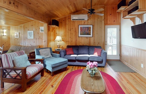 North Hero House | Lakefront Home on Lake Champlain with fireplace & screened porch!