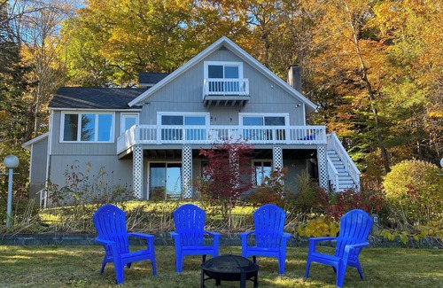 Barnstead House | Lakefront home with hot tub, beach, skiing nearby in tranquil Barnstead