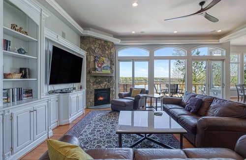 Mineral House | Lakefront stunner with pool, 50' waterslide, hot tub, & dock - dog-friendly