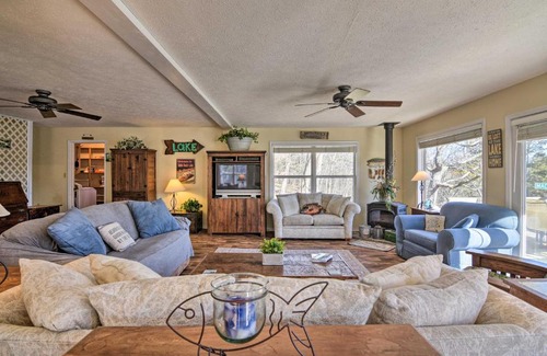 Emerald Beach House | Lakefront Table Rock Getaway with Private Swim Dock!