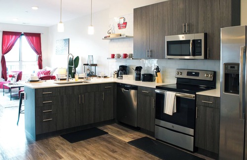 Downtown Louisville Apartment | Lavish Apartment in the Heart of Downtown! Pool, Gym, King Bed, Coffee Bar!