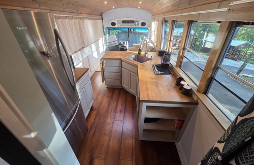 Robbinsville Cabin | Lazy T Cabins - The Skoolie