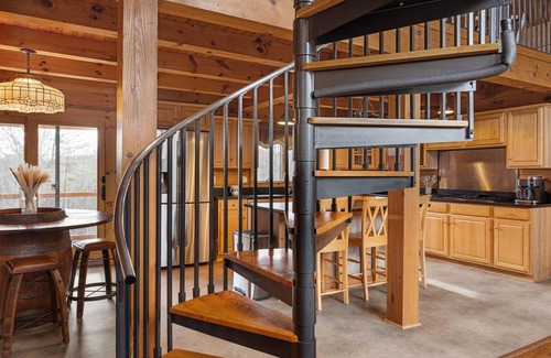 Clifford Cabin | Log Cabin, 27 Acre Modern Mountain Escape, Pool, Hot Tub and Fireplace