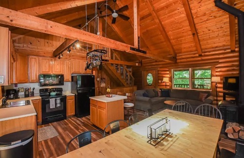 Swanton Cabin | Log Cabin Retreat w/Hot Tub, Game Room, Fire Pit
