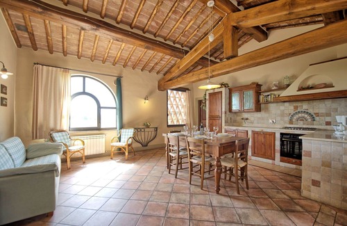 San Pietro in Bossolo Apartment | Lovely apartment for 8 guests with A/C, pool, WIFI and panoramic view, close to Greve In Chianti