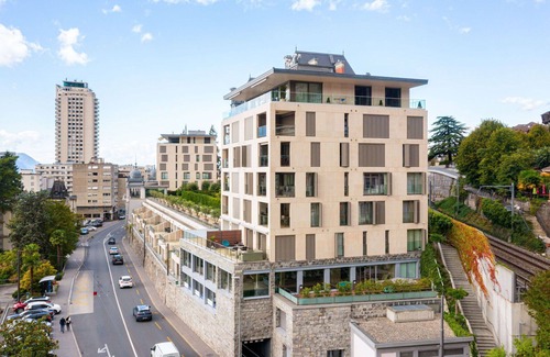 Montreux Apartment | Lovely apartment for 8 guests with pool, WIFI, TV, balcony and panoramic view