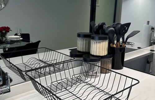 Greater Johannesburg Metropolitan Area Apartment | Luna Lux Apartment Elegant City Escape in Waterfall Smart City Walk to MOA