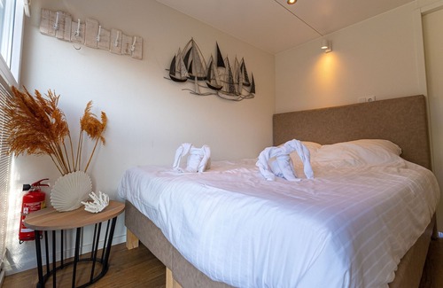 Lemmer Boat Rental | Lush houseboat with roof terrace in Lemmer