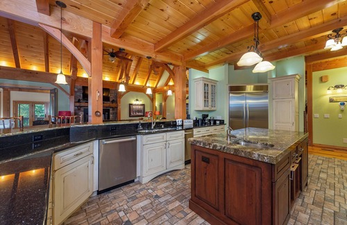 Burnsville House | Luxe Riverfront Escape with Panoramic Mountain Views + Pickleball Court