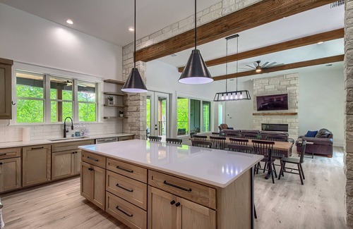 Canyon Lake House | Luxurious Guadalupe Riverfront at Horseshoe Falls! 2 beautiful decks, firepit