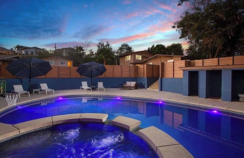 East Grove House | Luxury 2 Unit Home: Private Pool, Hot Tub & Games!