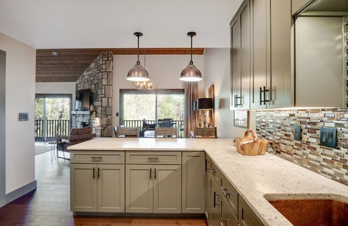 Sapphire House | Luxury Lakefront Gem with vibrant fall foliage and panoramic lake views