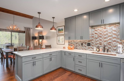 Sapphire House | Luxury Lakefront Gem with vibrant fall foliage and panoramic lake views