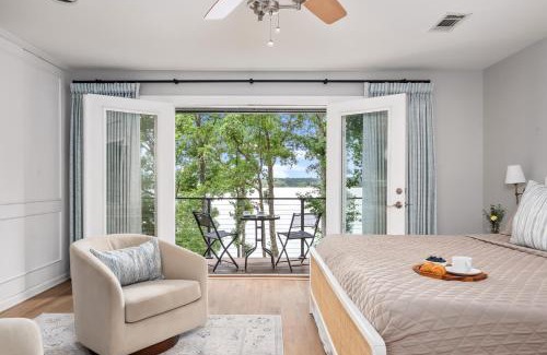 Macon Villa | Luxury Lakefront Retreat-Secluded, Hot Tub, Dock, Sunset View