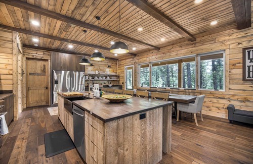 Island Park Cabin | Luxury Yellowstone House on 6 Acres: Private Decks, Chef’s Kitchen, Heat & AC