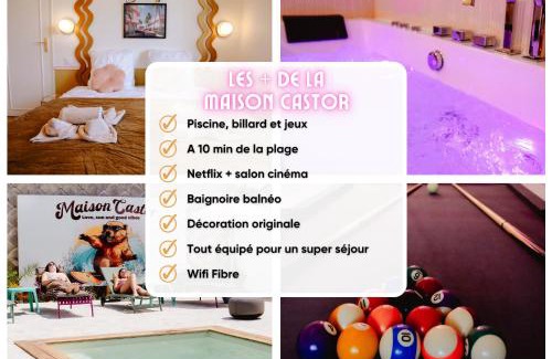 Mimizan Villa | Maison Castor, balnéo et billard chez Ivona Vacances